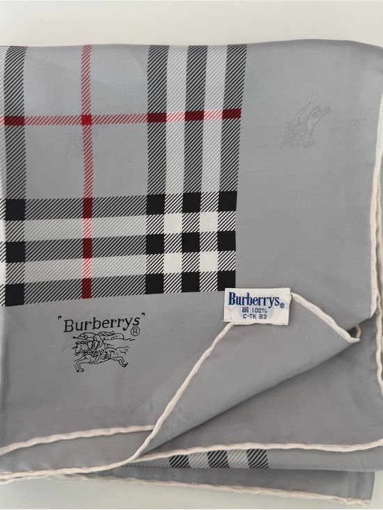 Burberry Accessories - Burberry Vintage Light Gray Plaid Scarf